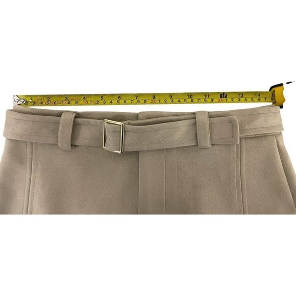Zara Womens Mini Skirt S Small Tan Short Belted Faux Suede 3046/354 NWT - Picture 9 of 10